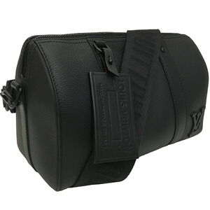 Louis Vuitton City Keepall Shoulder Bag Aerogramme Calfskin Black